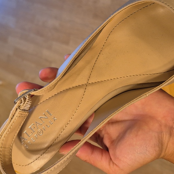 Alfani Tan Cream Pointy Toe Heel Strap Short Pumps BABBSY - Picture 7 of 14